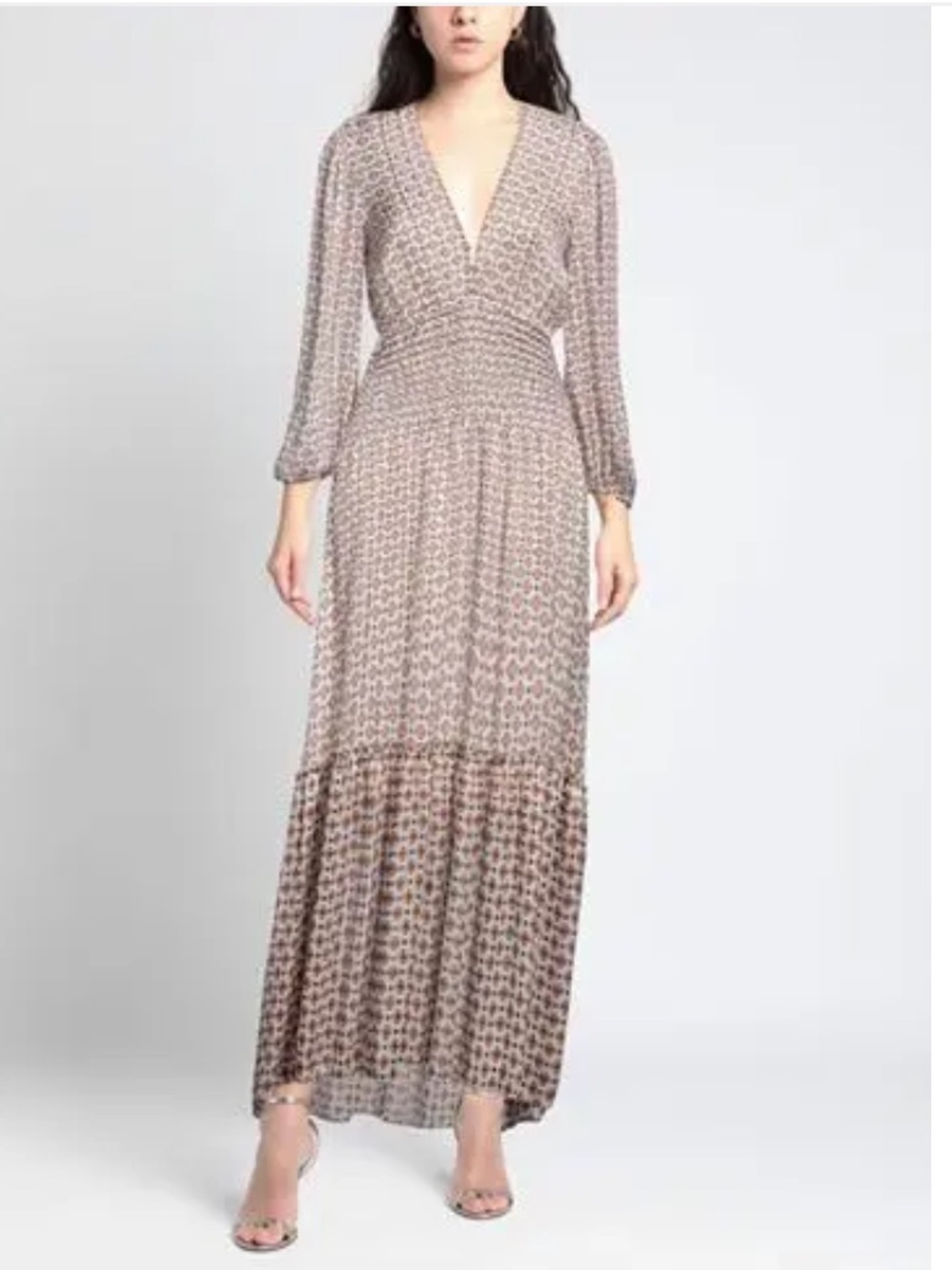 Maje MAJE
Gathered Floral V-Neck Long Sleeve Maxi Dress size 34 US 2 NWT $535